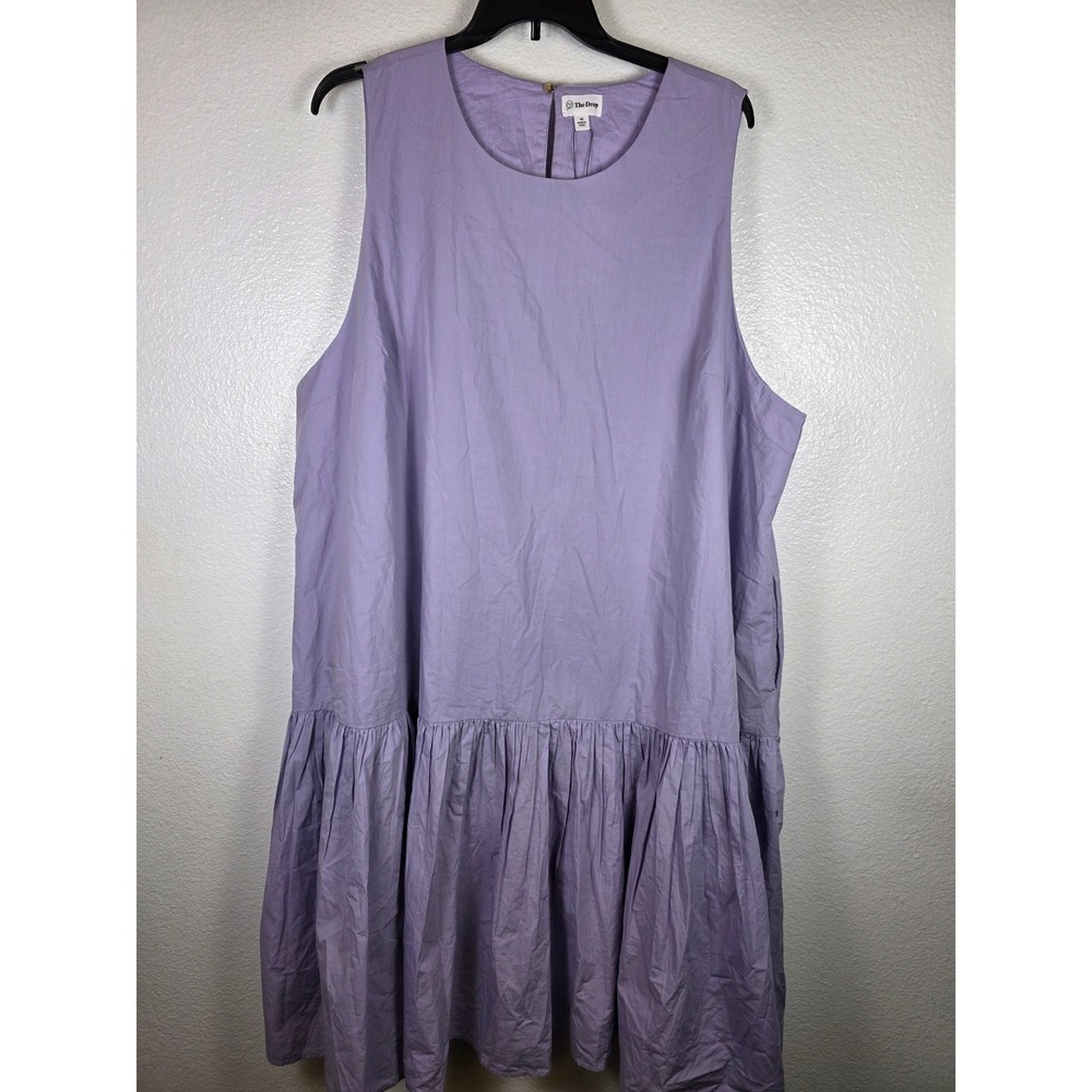 The Drop Ilana Maxi Dress Lavender Purple Sleeveless Cotton Tiered 4X